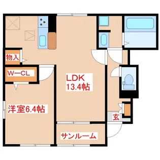 グラース十町 A棟【1階】の間取り