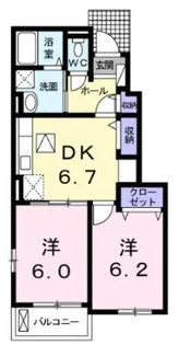 ドリーム輝【1階】の間取り