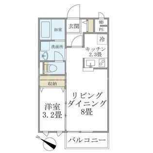 ロンサールA棟【1階】の間取り