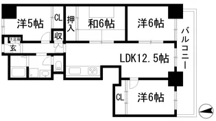 パストラル昆陽【4階】の間取り