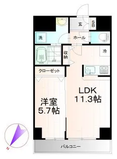 ドゥーエアルコバレーノ中央【1階】の間取り