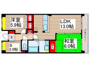 ソルティブラン鶴瀬【1階】の間取り