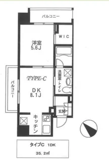 Park Side Kamiyama【6階】の間取り