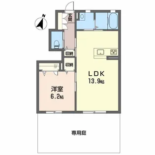 シャーメゾン・トレニアII【1階】の間取り