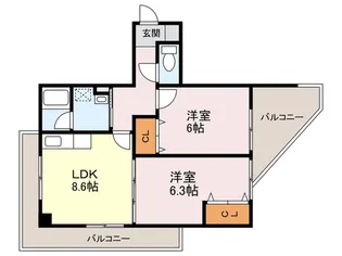 コモン尾花【4階】の間取り