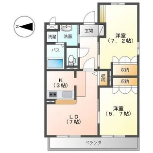 イーストヒルズ宿郷【2階】の間取り