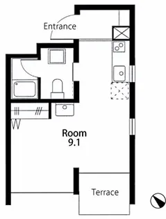 Apartment空【1階】の間取り