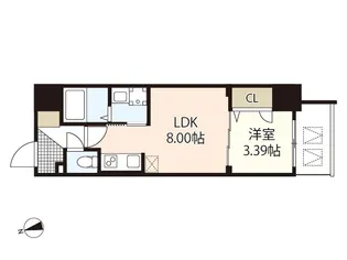 S-RESIDENCE観音公園aloria【3階】の間取り
