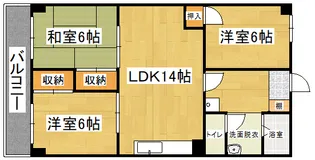 長門石グリーンマンション【5階】の間取り