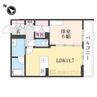 エクラージュあやめ池【4階】の間取り
