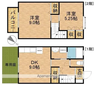 モンターニュII番館【1階】の間取り