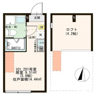 ハーモニーテラス蓮根II【2階】の間取り
