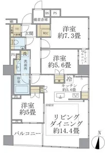 Brillia二番町(ブリリア二番町)【8階】の間取り