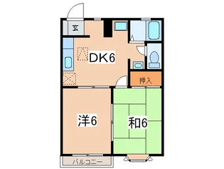 エステ-ト飯田【2階】の間取り