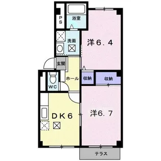 ロジュマン フルール【1階】の間取り