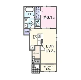 本三里塚アパートA【1階】の間取り