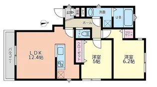 月の兎9番館【2階】の間取り
