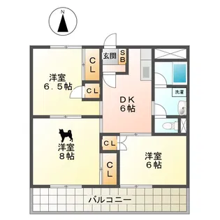 アザレアコート【3階】の間取り