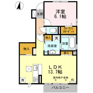 パルテール三本柳【1階】の間取り