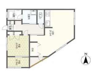 一場貸住宅【2階】の間取り