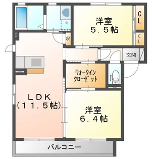 レシェンテ B【2階】の間取り