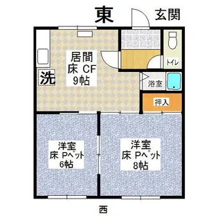 2DKの間取り画像