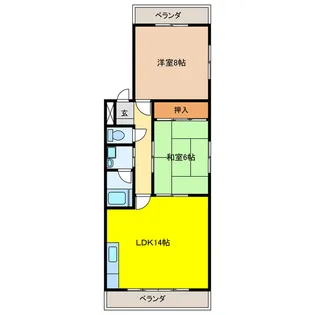 岐阜県大垣市鶴見町【マンション】の間取り