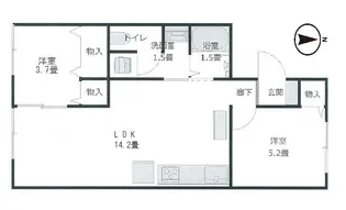 城西コーポB102【1階】の間取り