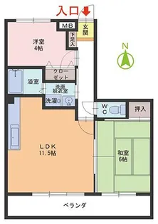 シュロス足羽【4階】の間取り