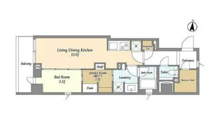 ラティエラ四谷【1階】の間取り