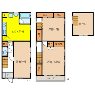 岐阜県岐阜市桜通6【一戸建】の間取り