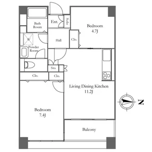 リバーシティ21イーストタワーズII【7階】の間取り
