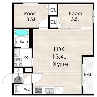 アバンティオ泉佐野【1階】の間取り