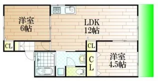 コーポラス田中【1階】の間取り