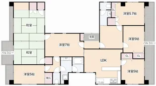 大阪府高槻市上田辺町【マンション】の間取り