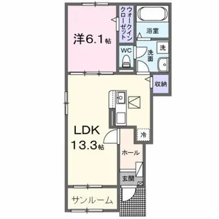 カーサ・アティランA【1階】の間取り
