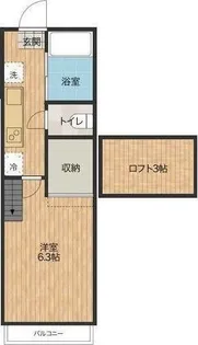 ホワイトキャッスル八乙女III【1階】の間取り