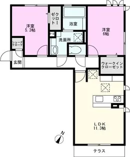 ロイジェントパークス レイクタウンII K【1階】の間取り