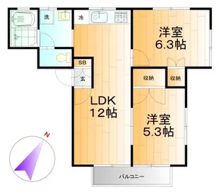 コーポファミールIII【2階】の間取り
