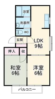 矢部ハイツ A棟【2階】の間取り