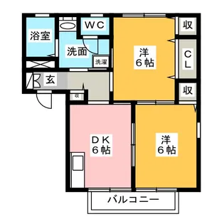 カーサボナール A棟【2階】の間取り