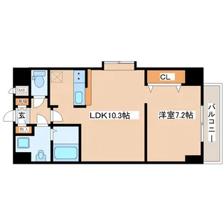 しゃとれ梅田町【6階】の間取り