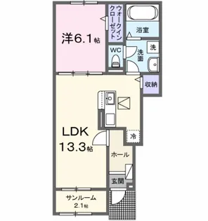 アリビオ・リラ III【1階】の間取り