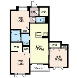 ラルジュI【3階】の間取り