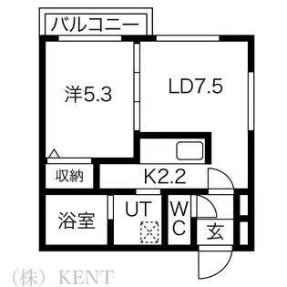 1LDKの間取り画像