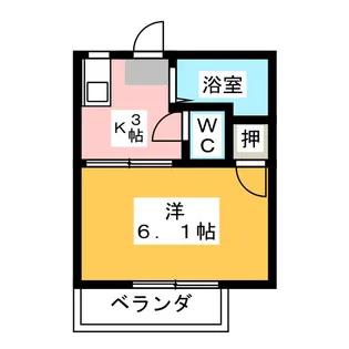 ジュネス八幡【1階】の間取り