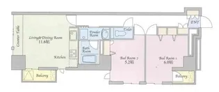 東京都中央区築地1【マンション】の間取り