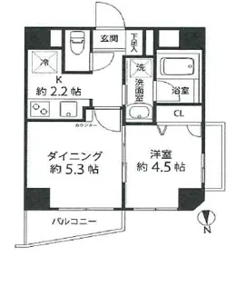 DuoStage白金高輪 デュオステージ白金高輪【5階】の間取り