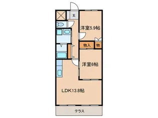 シャインヒルズ【1階】の間取り