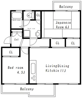 大久保東第四住宅76号棟【4階】の間取り